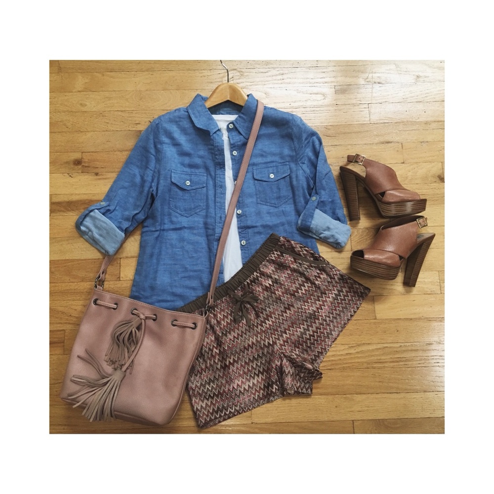Zig Zag-Patterned Shorts